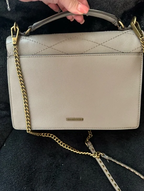 Rebecca Minkoff Taupe Quilted Leather Shoulder Bag with Gold Hardware - Picture 7 of 10